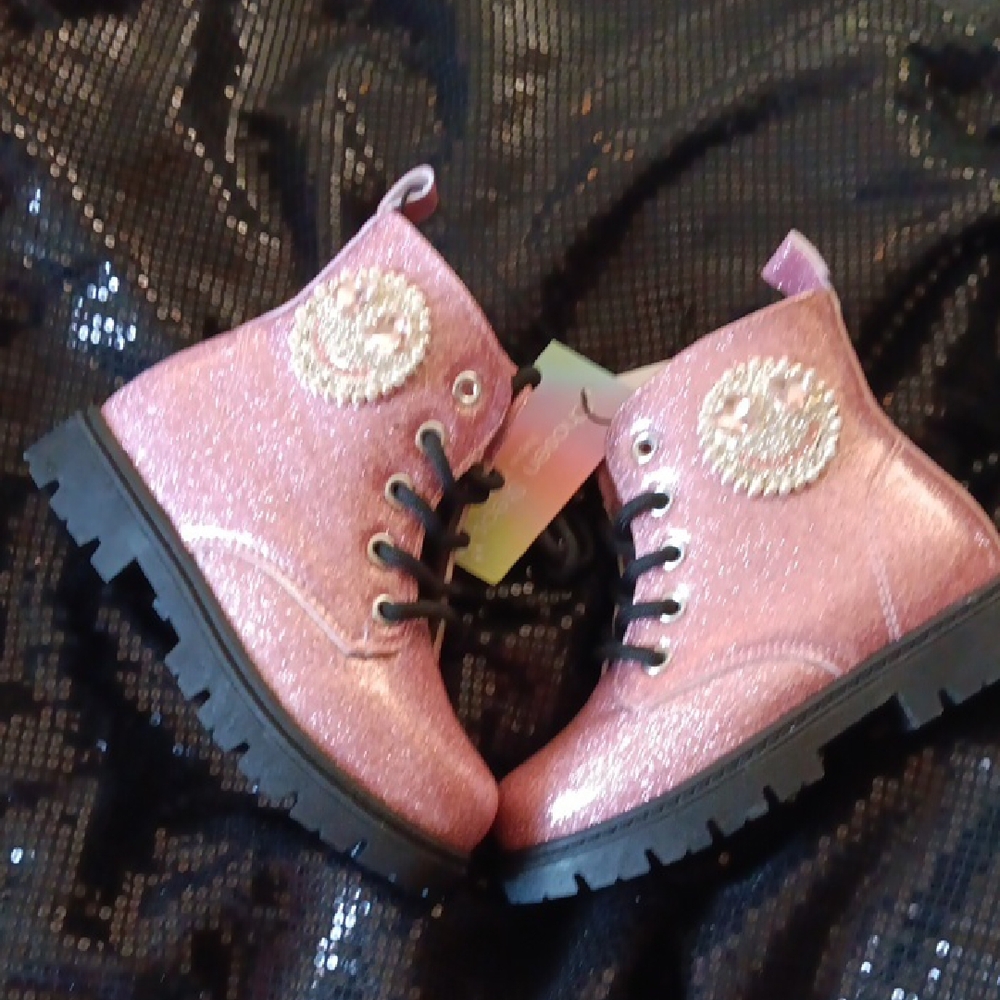 Sparkly Pink Kids Boots Girls Size 6 Toddler Little Kids with RHINESTONES Bling